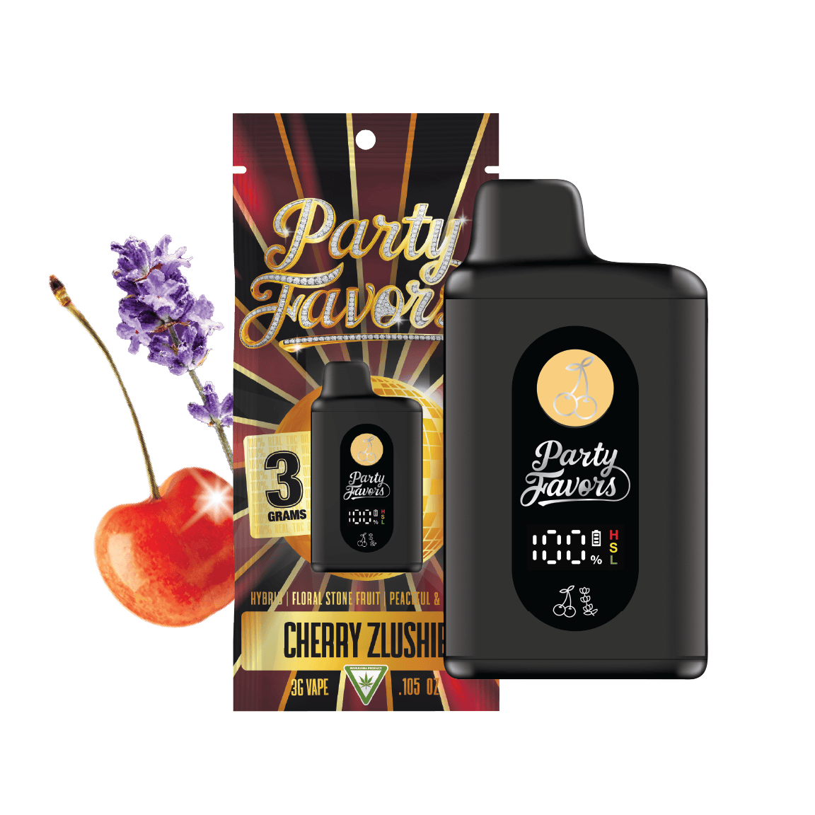 MINAMI ×CLANE DECORTE PUFF ALL IN ONE PARTY FAVORS – Cherry Zlushie | All-in-One Distillate Vape - 3g