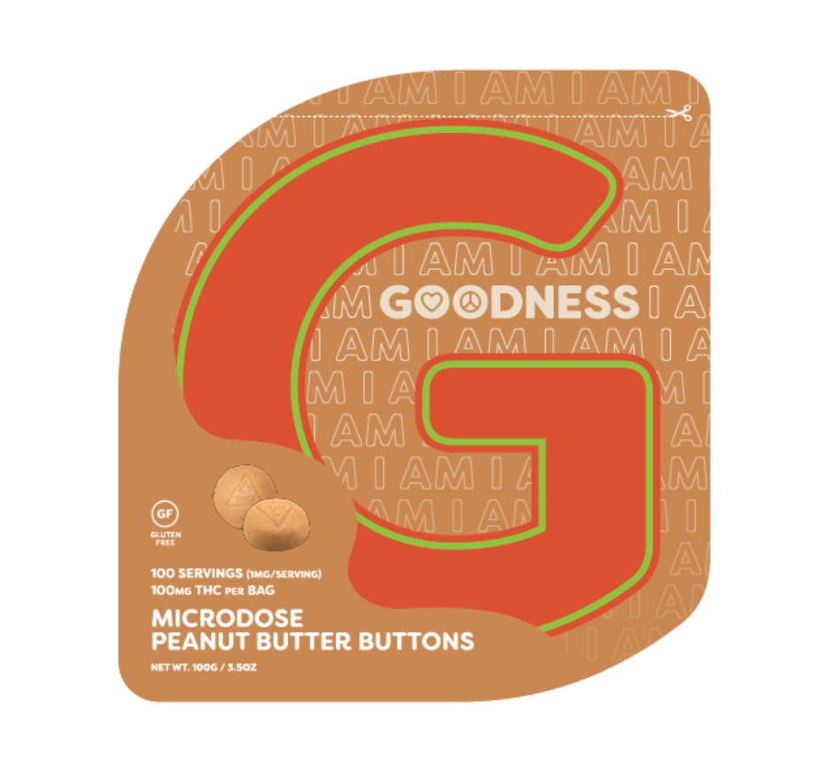 I am Goodness | MICRODOSE 1mg Peanut Butter Buttons | 100mg