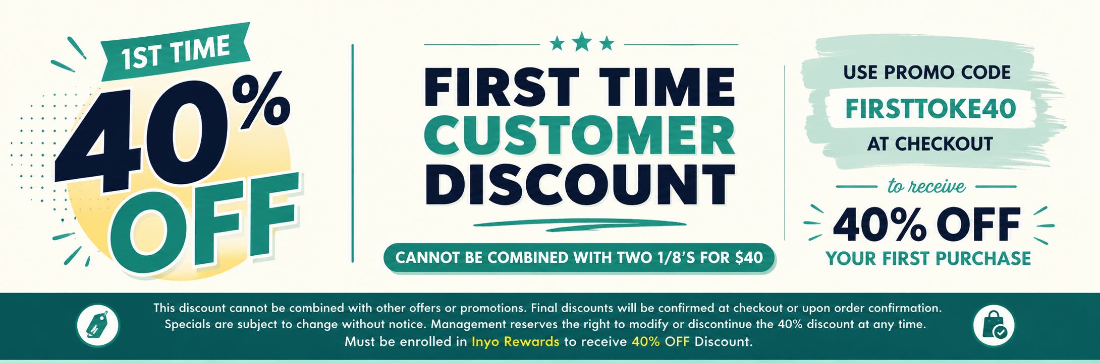 1st time 40% Off