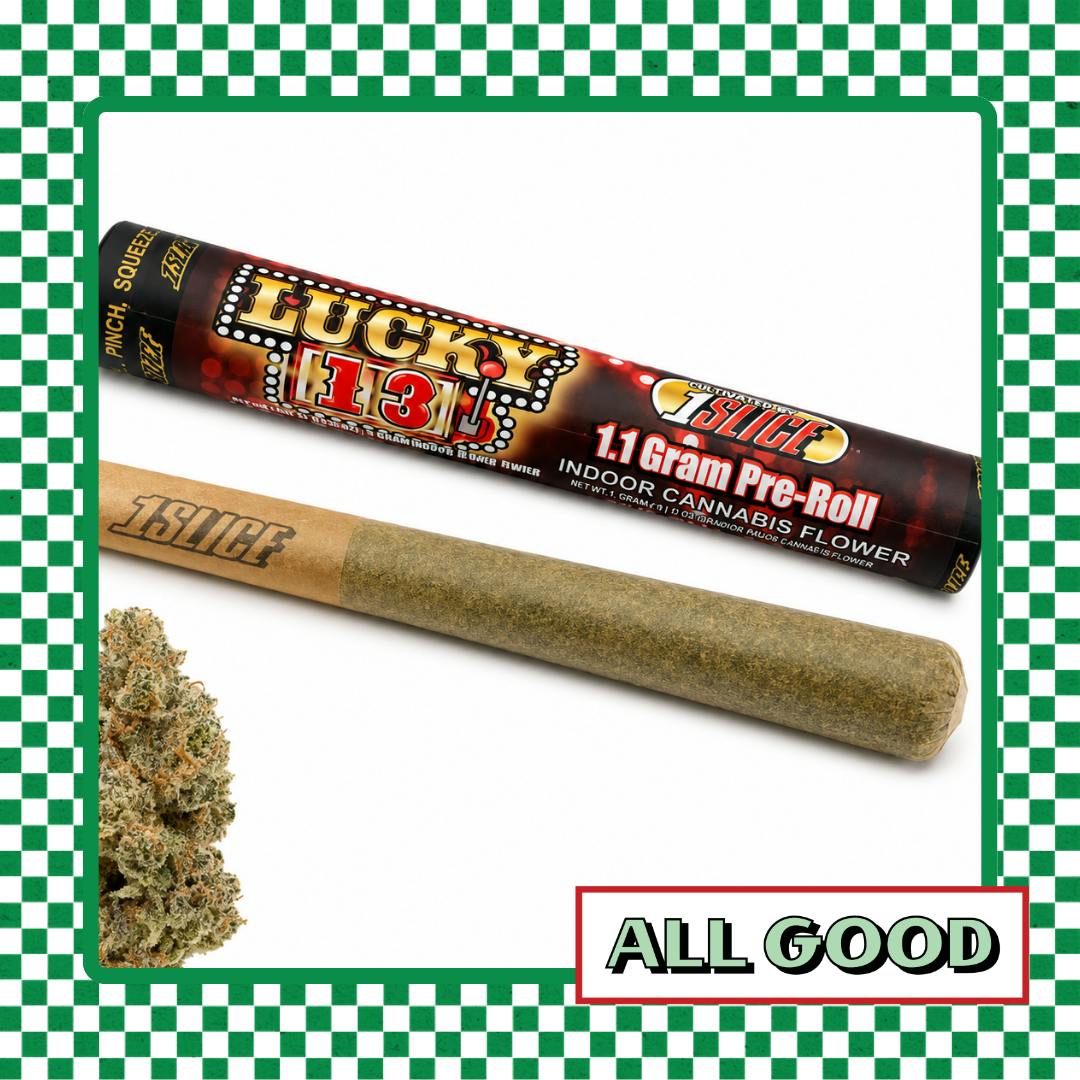 1Slice | Lucky 13 | Pre-Roll | Hybrid | 1.1g