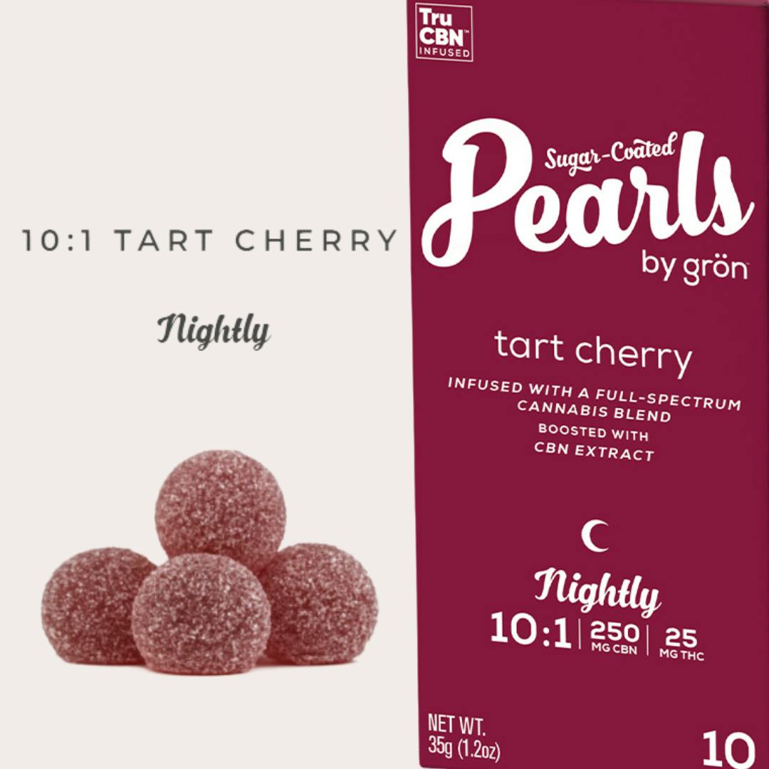 Grön - Tart Cherry Pearls - 10:1 - 250mg CBN / 25mg THC - 10 count