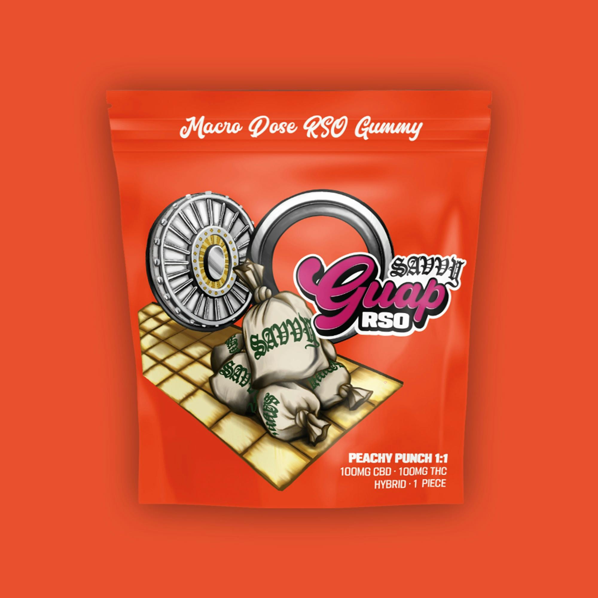 EDIBLE | PEACHY PUNCH | 1:1 CBD:THC | 100MG - 100 Mg