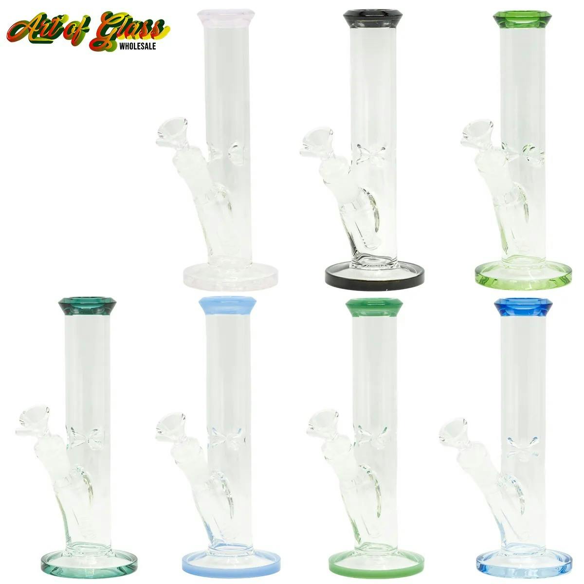 9 Straight Waterpipe W/ice Pinch
