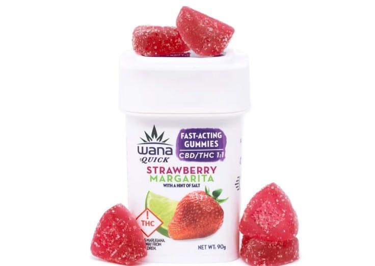WANA | FAST ACTING | STRAWBERRY MARGARITA 1:1 | CBD:THC SOFT CHEWS