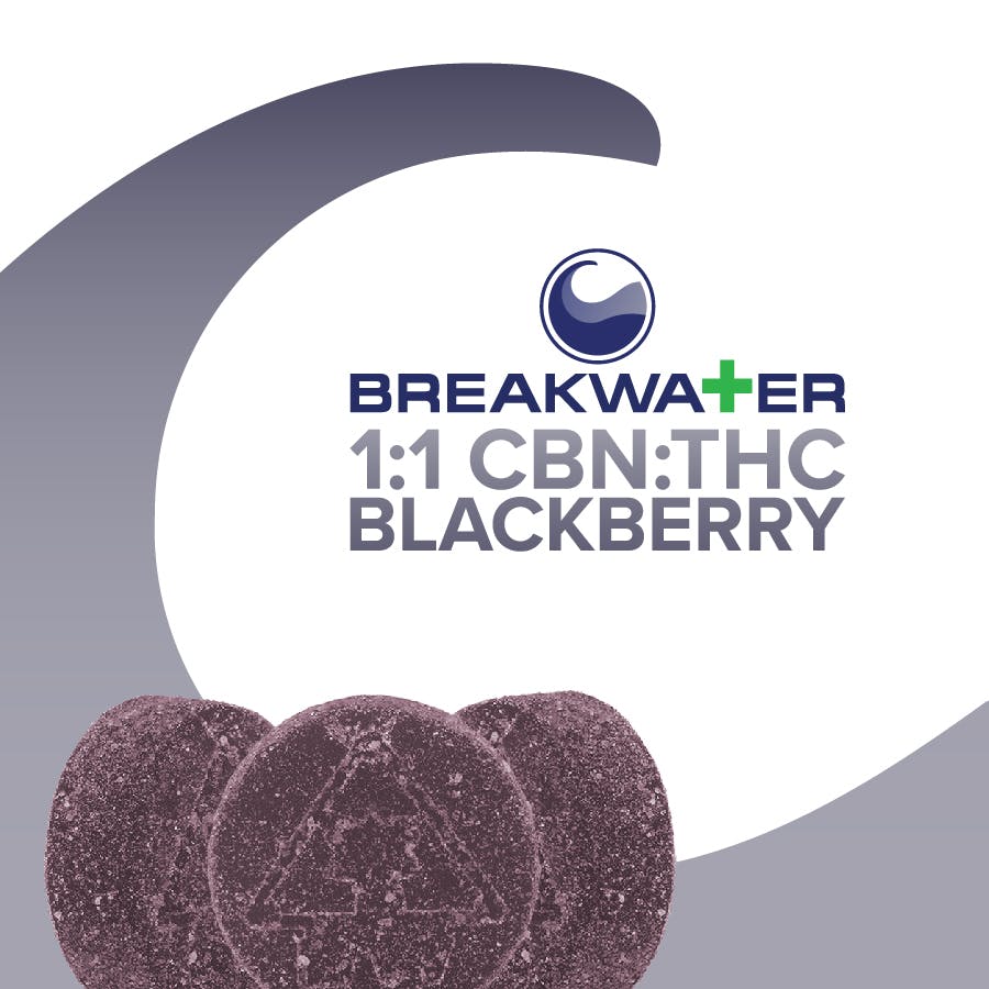 BREAKWATER | BLACKBERRY 1:1 CBN:THC | 100MG/10PK SOFT CHEWS