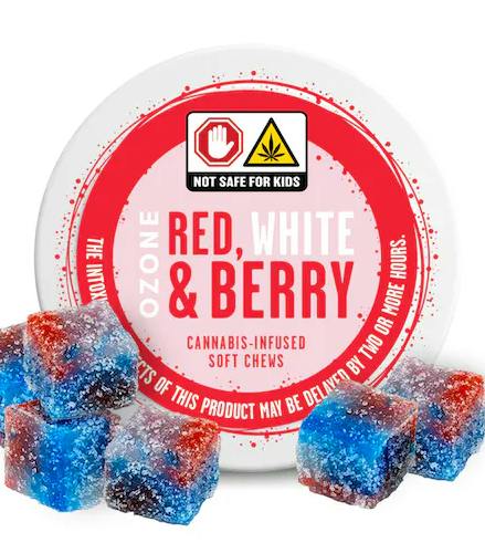 OZONE | RED WHITE AND BERRY | 10PK/100MG SOFT CHEWS - 100mg