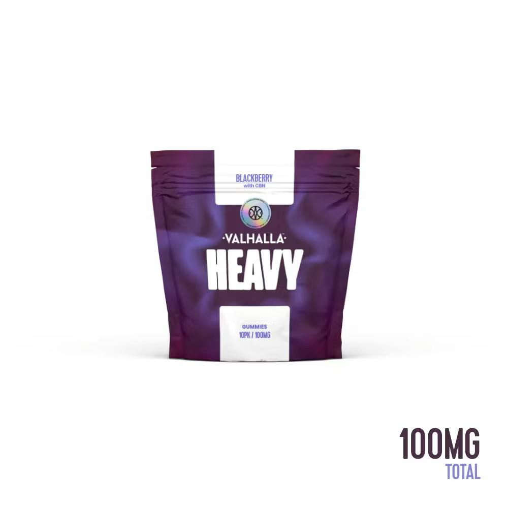 VALHALLA | HEAVY DOSE BLACKBERRY 1:1 (THC:CBN) | 100MG/2PK SOFT CHEWS