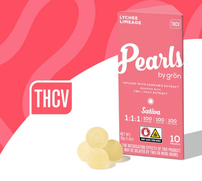 GRON PEARLS | LYCHEE LIMEADE 1:1:1 CBC:THC:THCV | 100MG/10PK