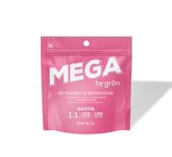 GRON MEGA | STRAWBERRY LEMONADE 1:1 CBC:THC | 100MG/2PK SOFT CHEWS
