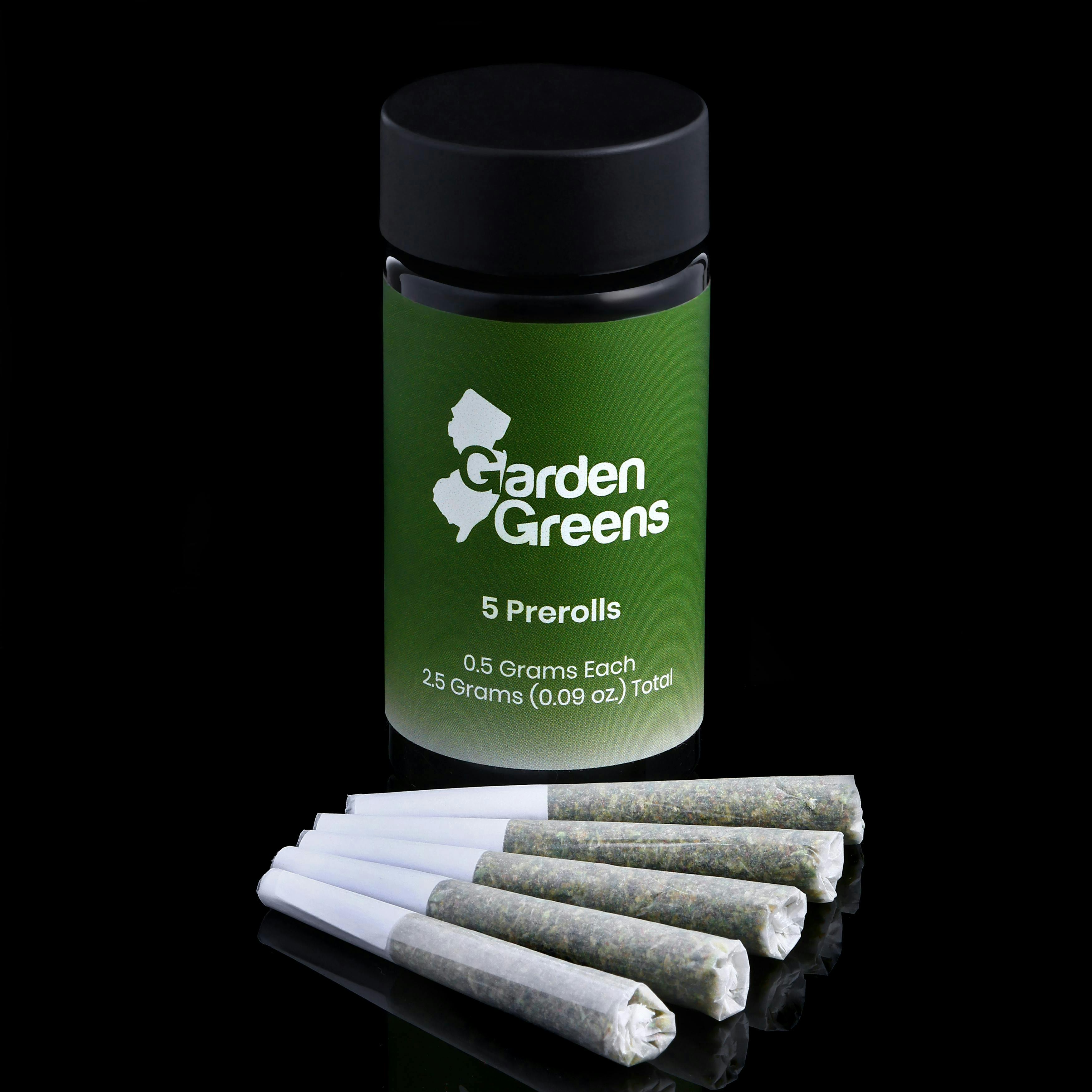 GARDEN GREENS | JERSEY RUNTZ | 2.5G/5PK PREROLL - 2.5 G - 5 Pack