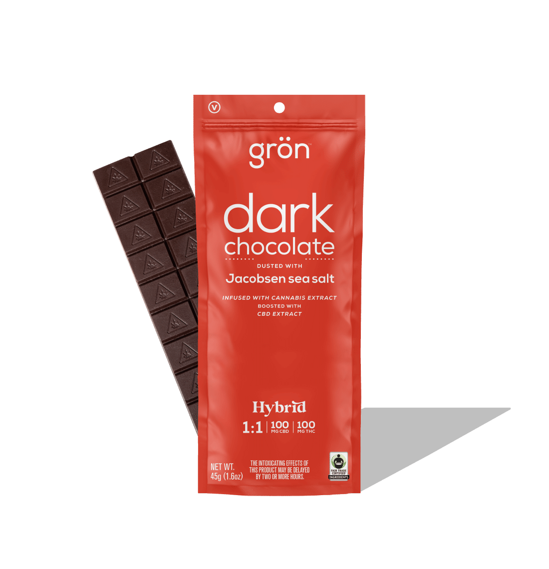 GRON | DARK CHOCOLATE HYBRID 1:1 CBD/THC | 100MG/20PK