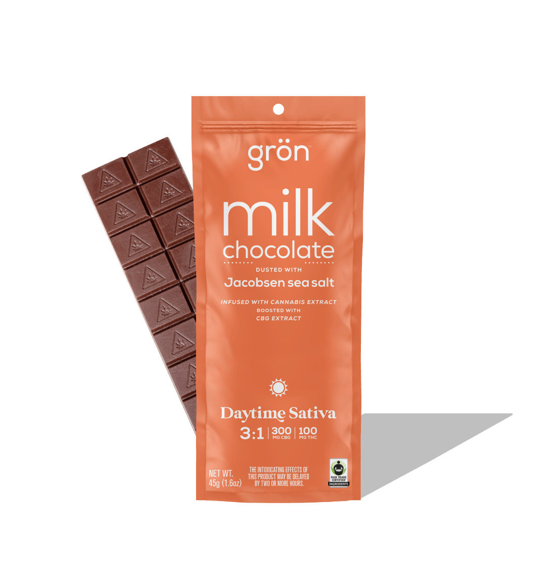 GRON | MILK CHOCOLATE DAYTIME SATIVA 3:1 CBG/THC | 100MG/20PK