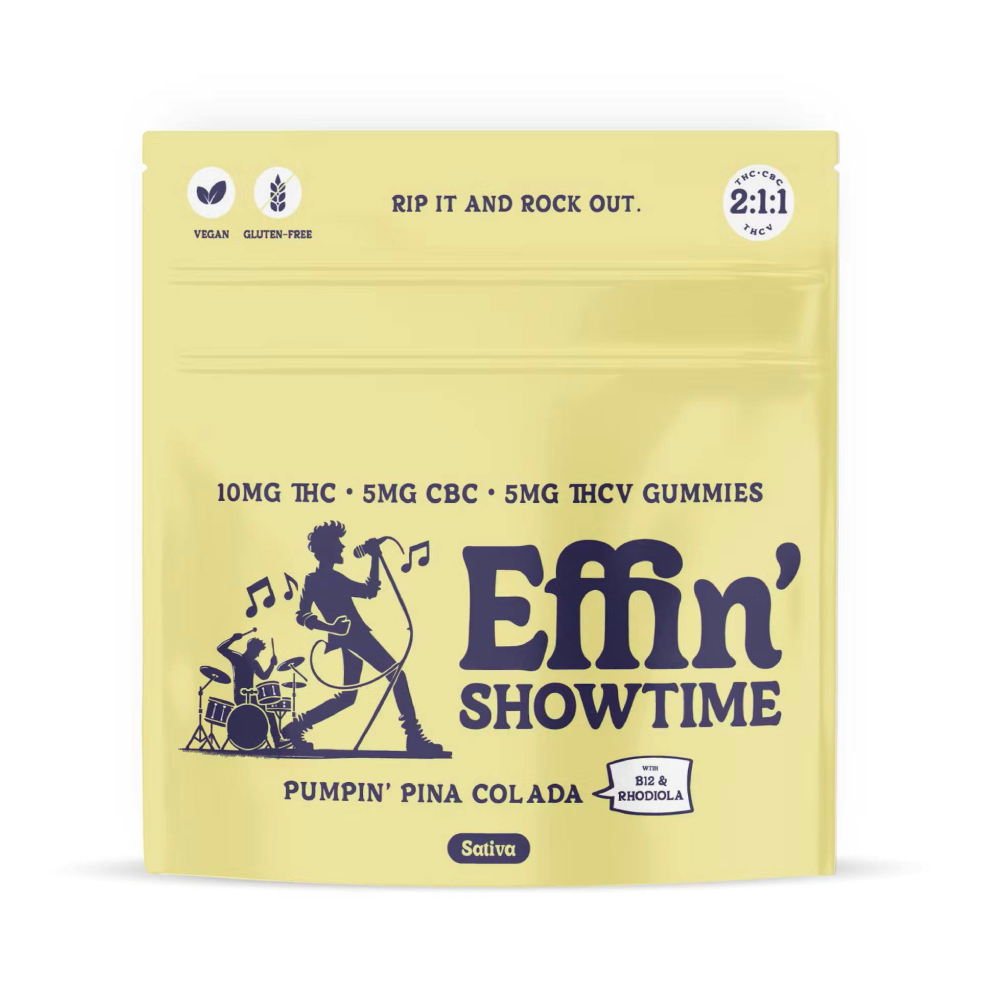 EFFIN' | SHOWTIME | PUMPIN' PINA COLADA 2:1:1 THC:CBC:THCV | GUMMIES | 100MG