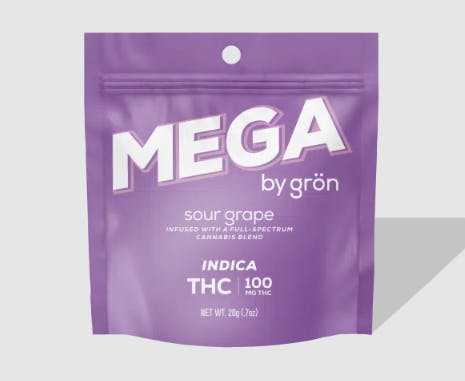GRON MEGA | SOUR GRAPE | 100MG/2PK SOFT CHEWS