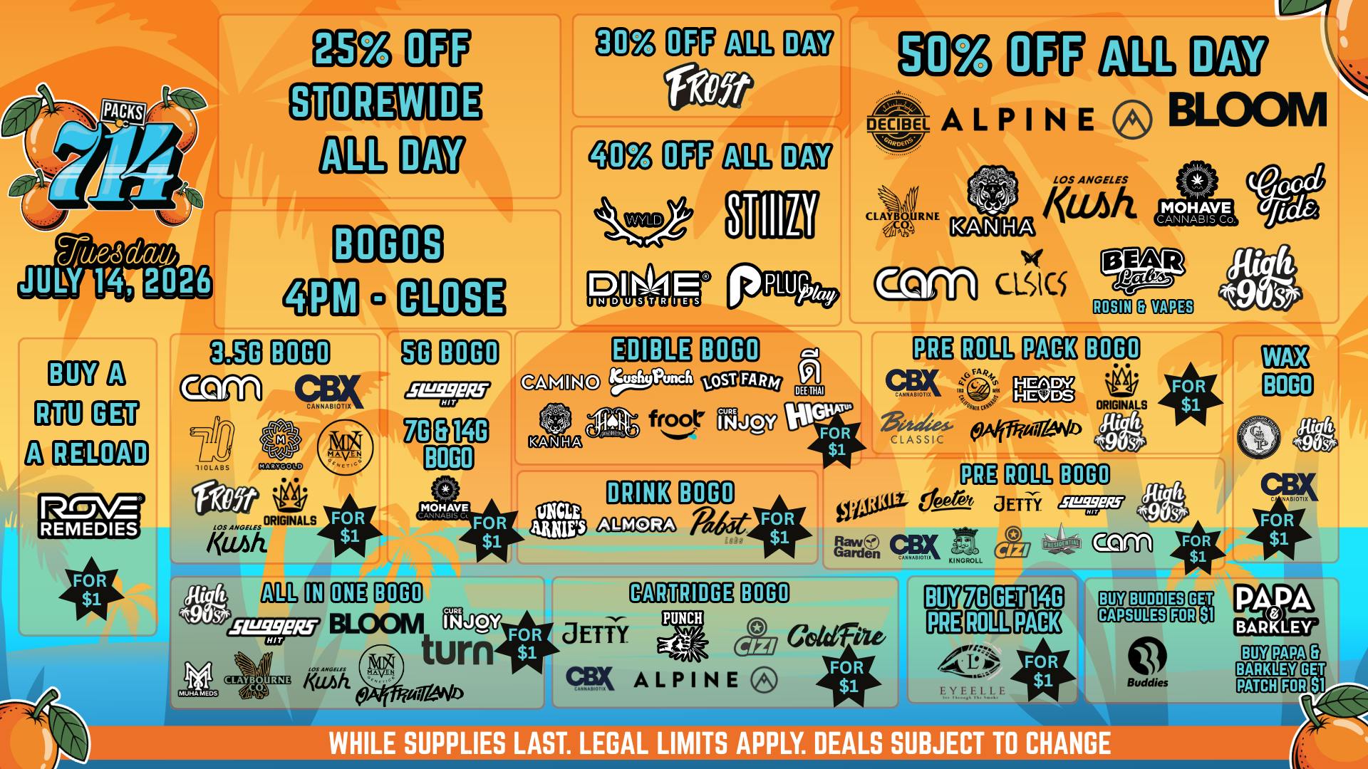 7/14 Day Deals!