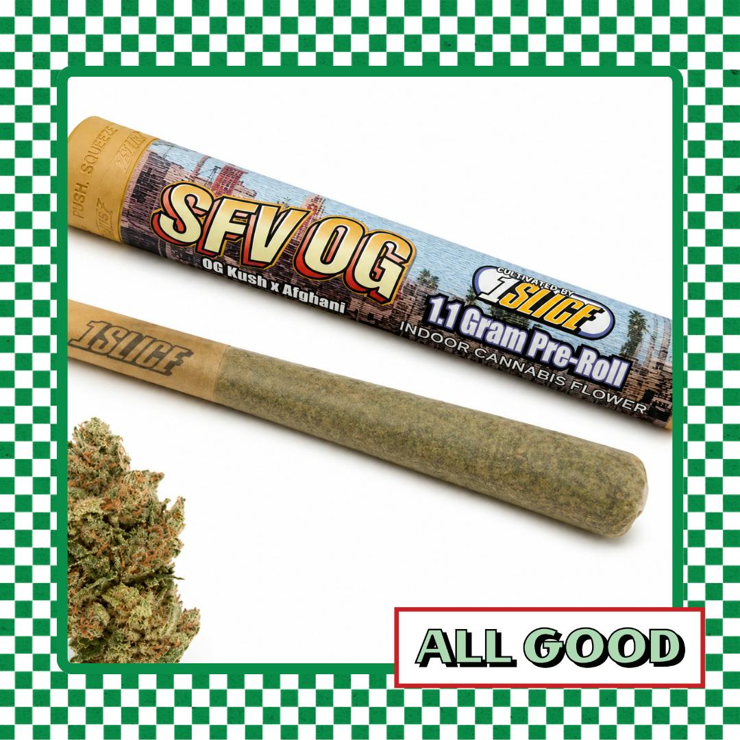 1Slice | SFV OG | Pre-Roll | IndHyb | 1.1g