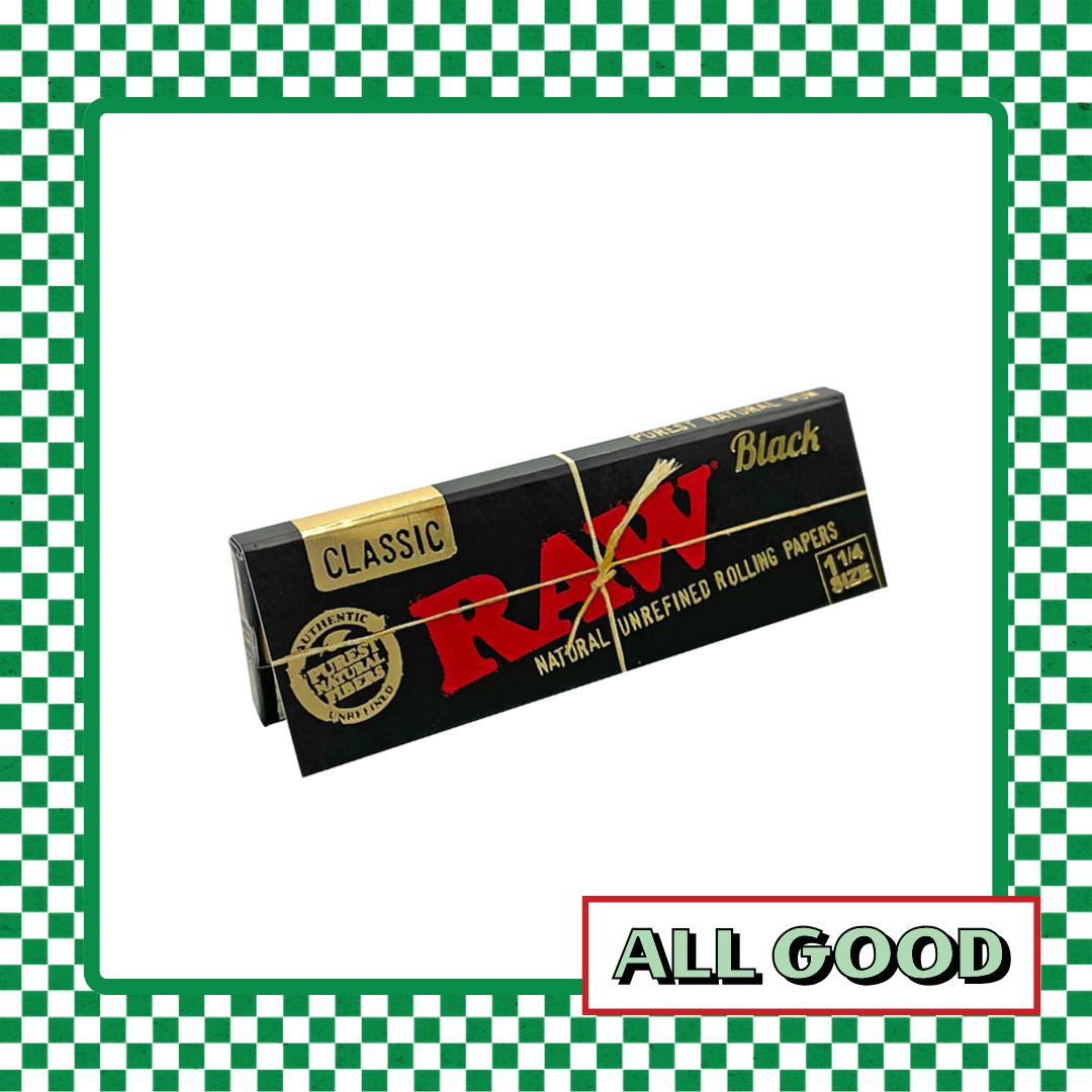 Raw | Black Classic Rolling Papers | 1.25″