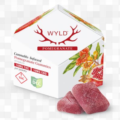 1 1 THC CBD Pomegranate Gummies 10ct