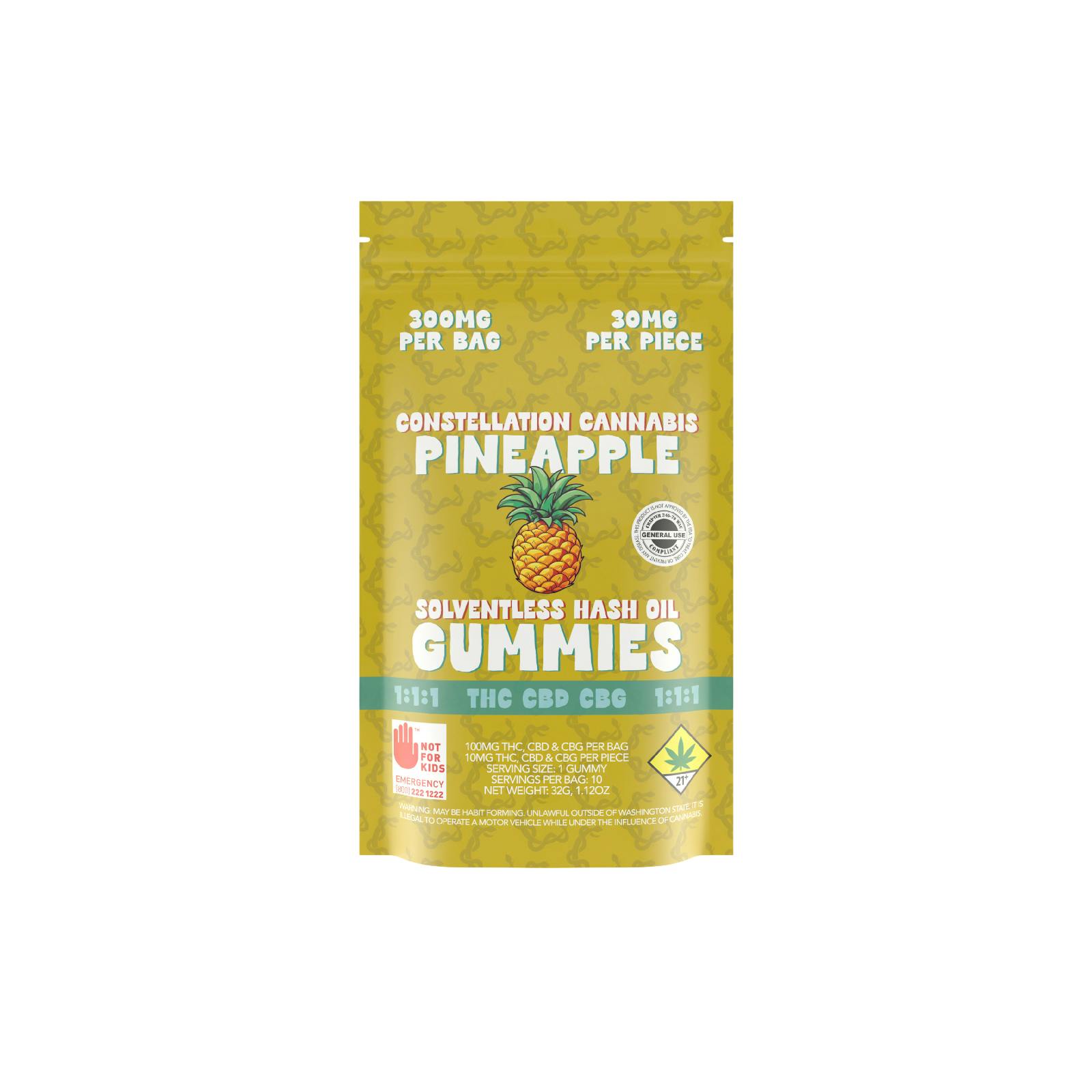 Constellation Hash Rosin Gummies | Pineapple CBG 1:1:1 10pk