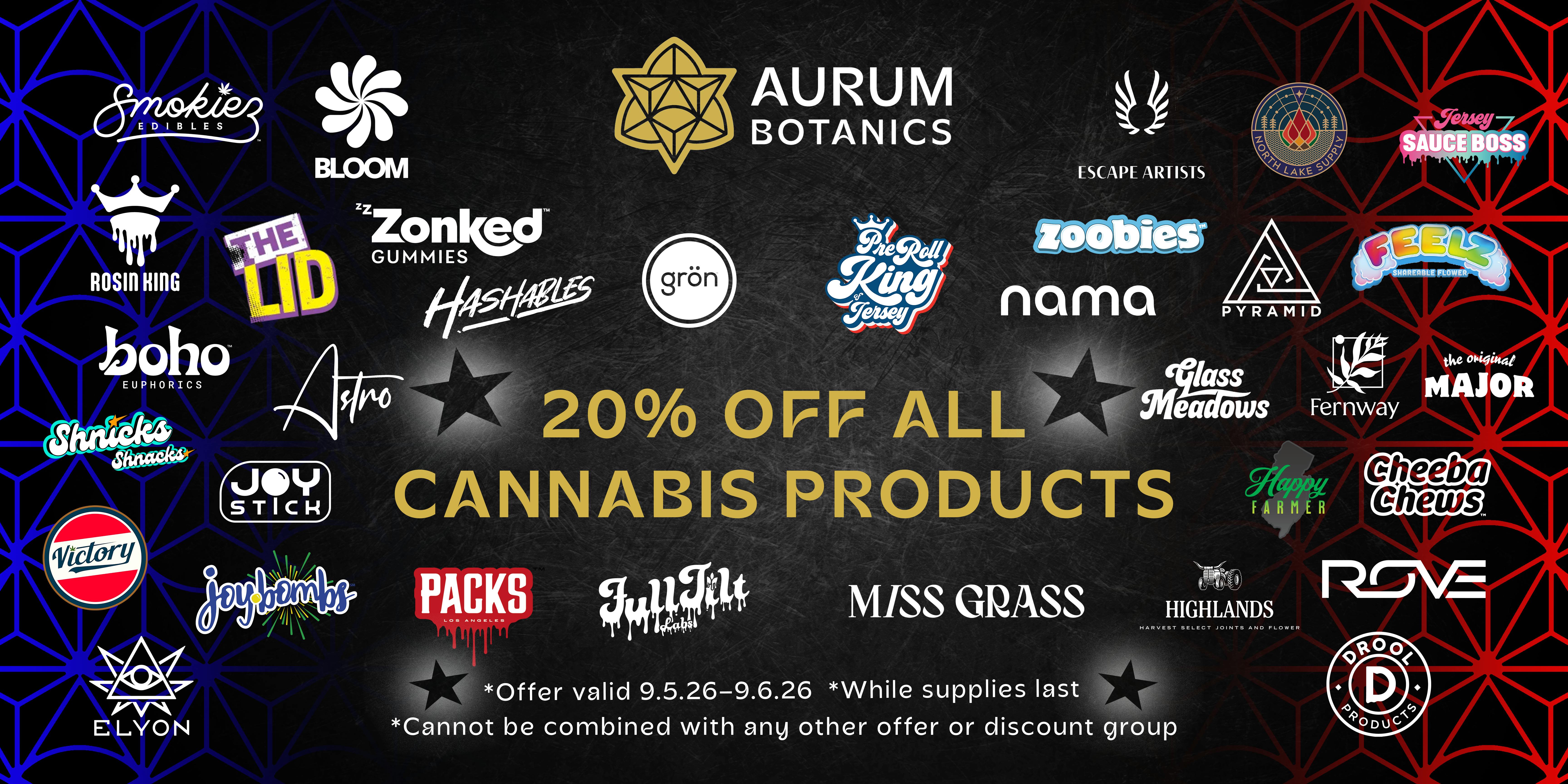 20% Off All Cannabis Products