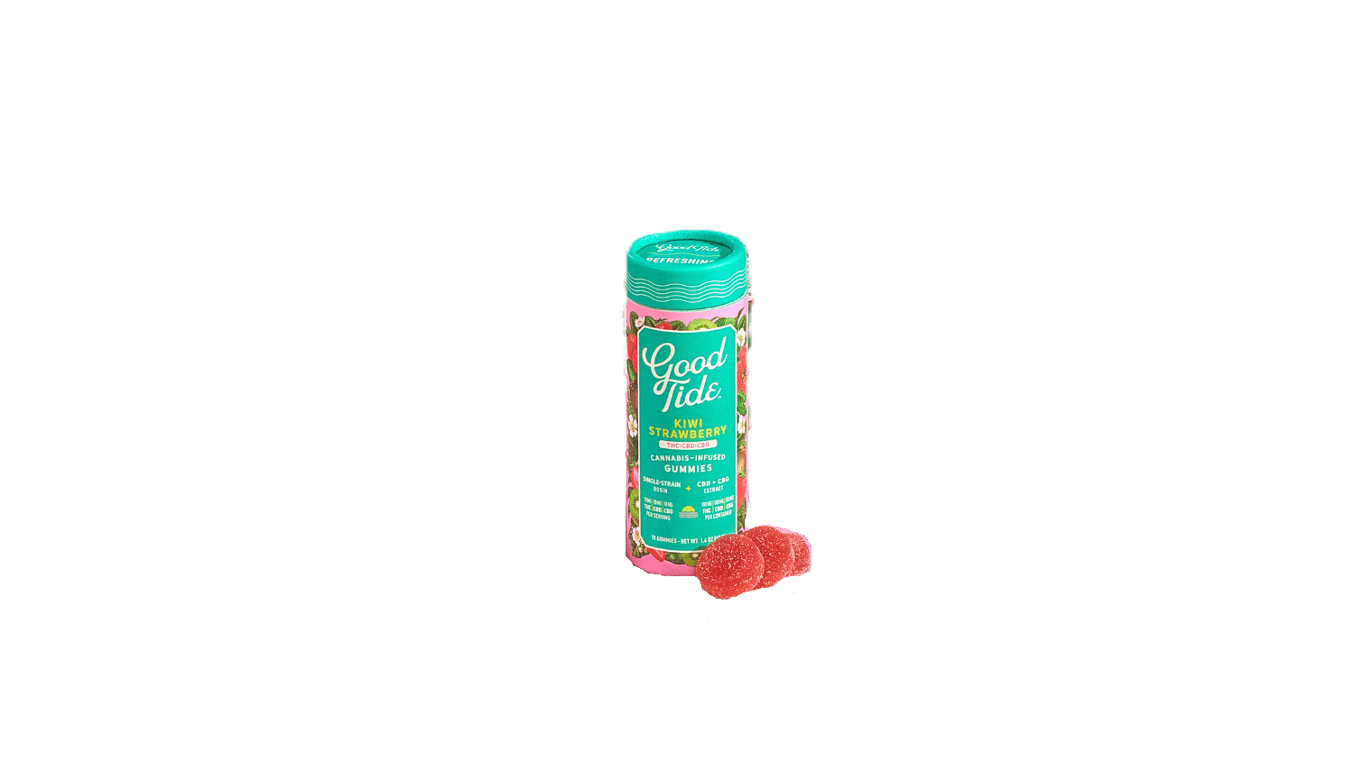 Kiwi Strawberry Gummies (Refreshing) | [1]THC:[1]CBD:[1]CBG | Live Rosin | 10 pack