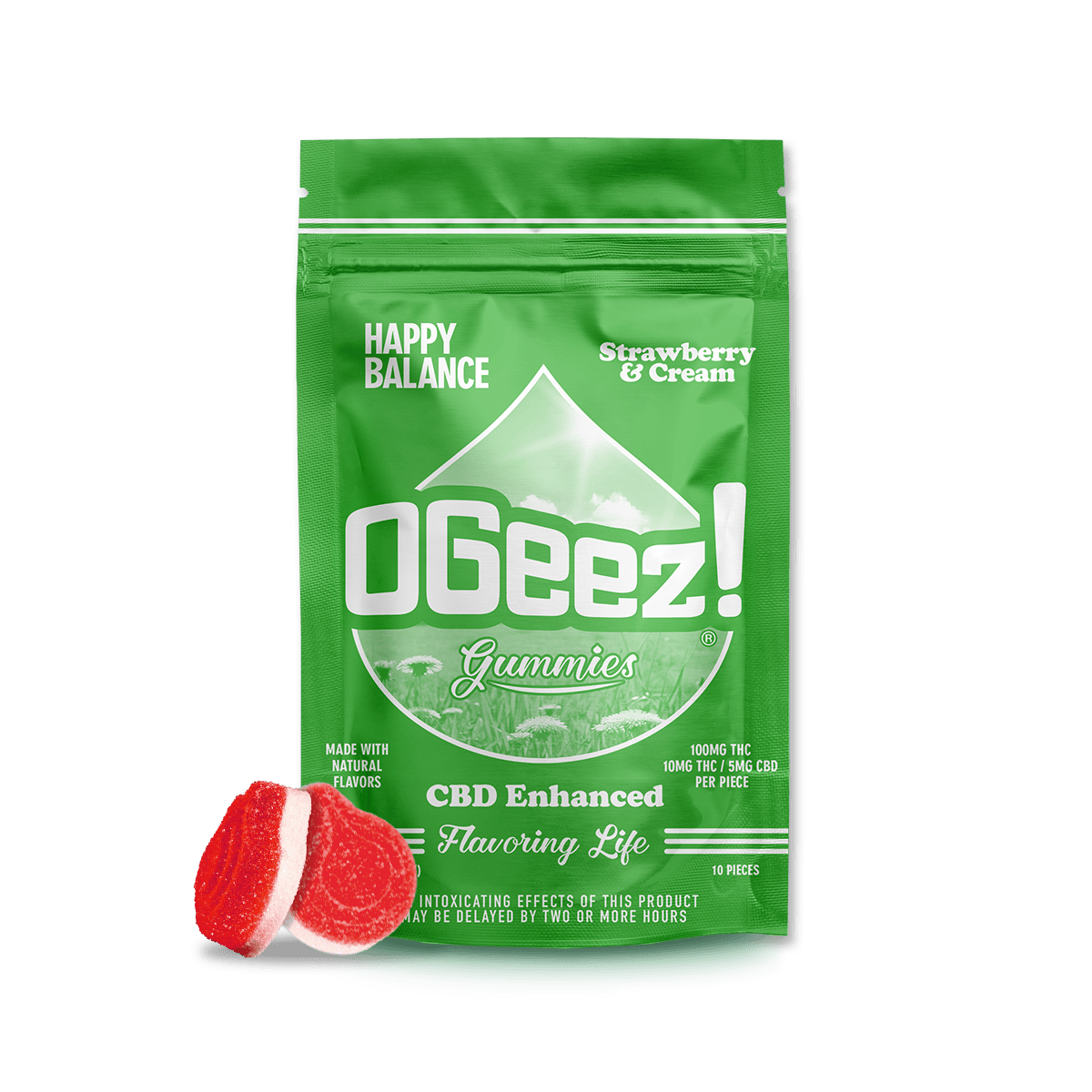 Happy Balance: Strawberries & Cream | [1]THC:[1]CBD | 10 pack