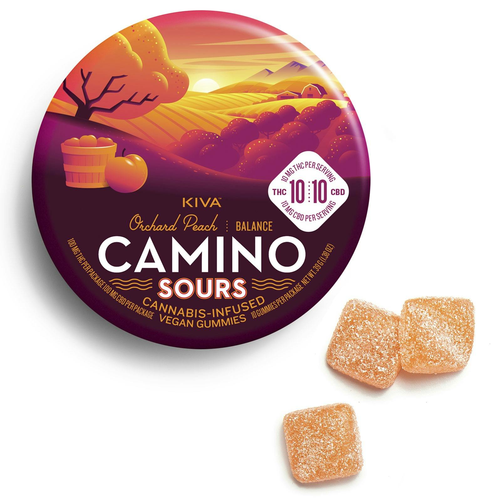 Sour Orchard Peach (Balance) | [1]THC:[1]CBD | 10 pack