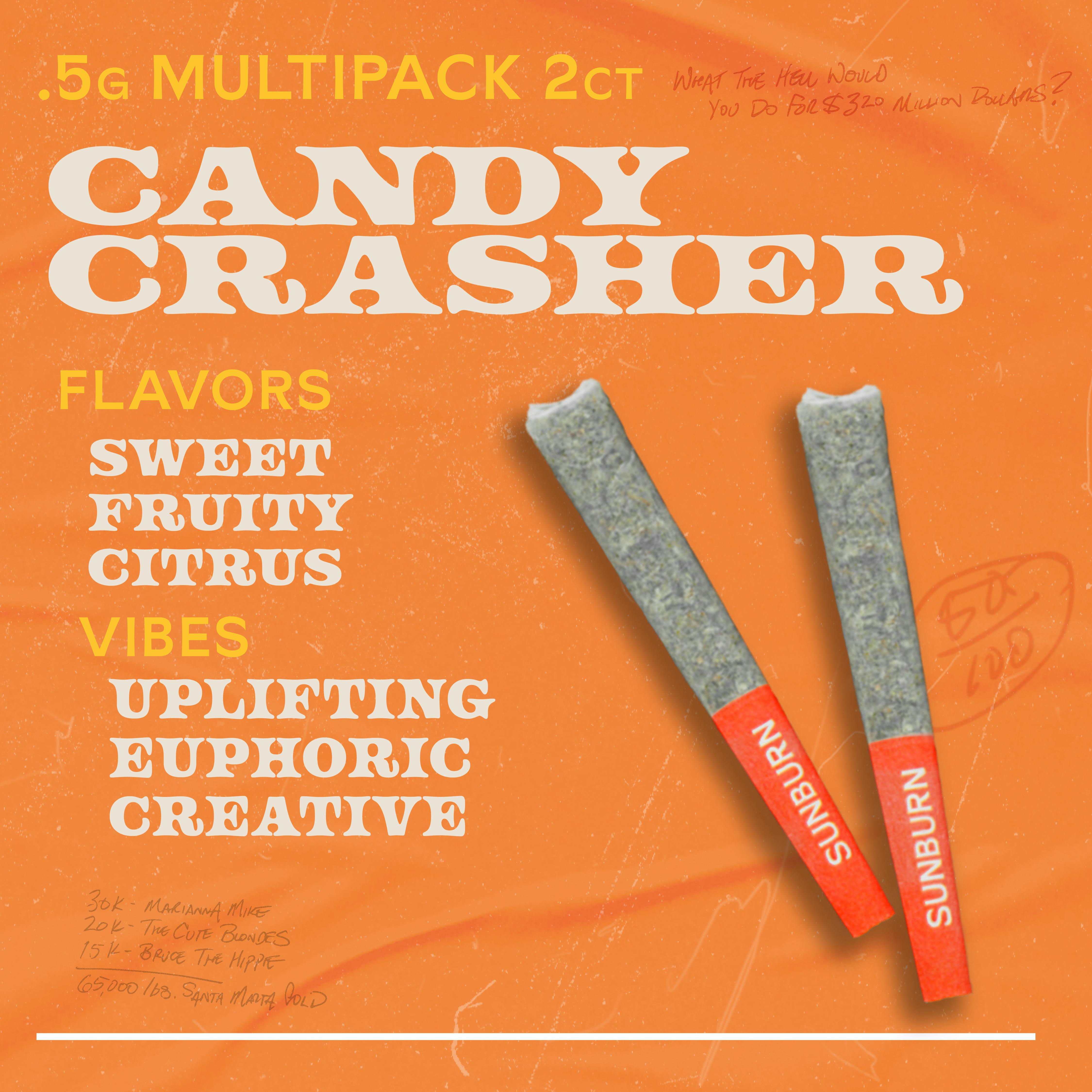 Candy Crasher 2ct Pre Rolls Whole Flower Sativa - 