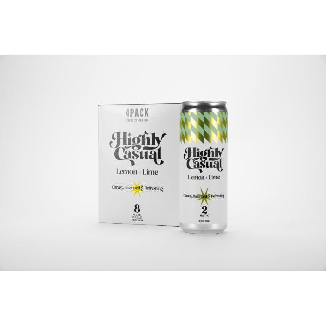 HIGHLY CASUAL Lemon + Lime | High Five Seltzer 4 Pack - 8mg