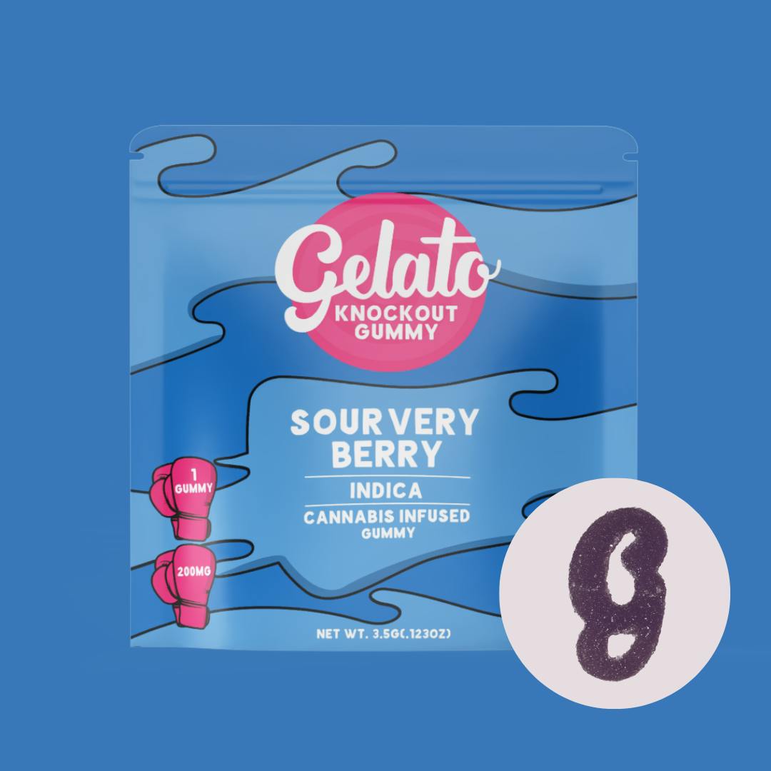 GELATO Sour Very Berry | Single Gummy - 200mg for Sale in Iron