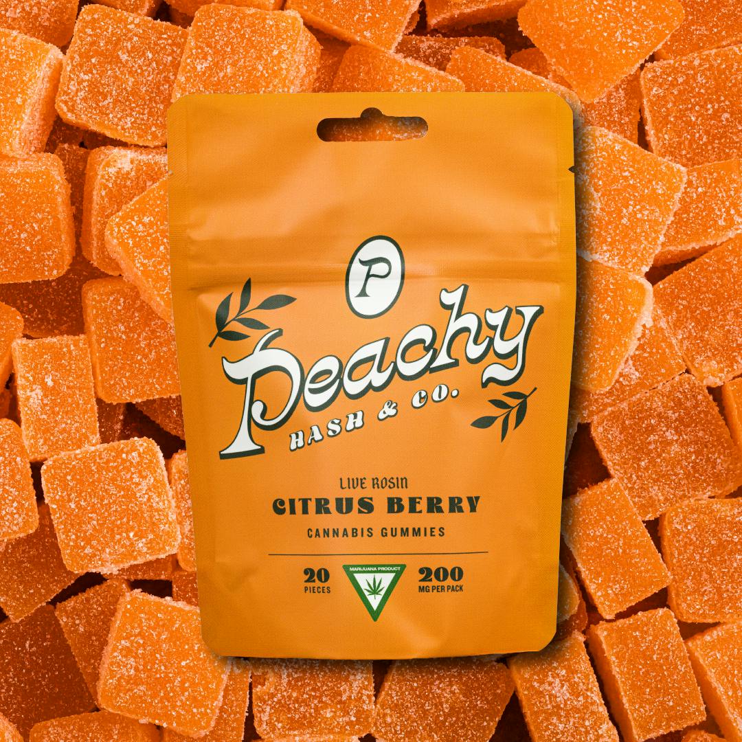 PEACHY HASH & CO Citrus Berry | Live Rosin Gummies - 200mg for