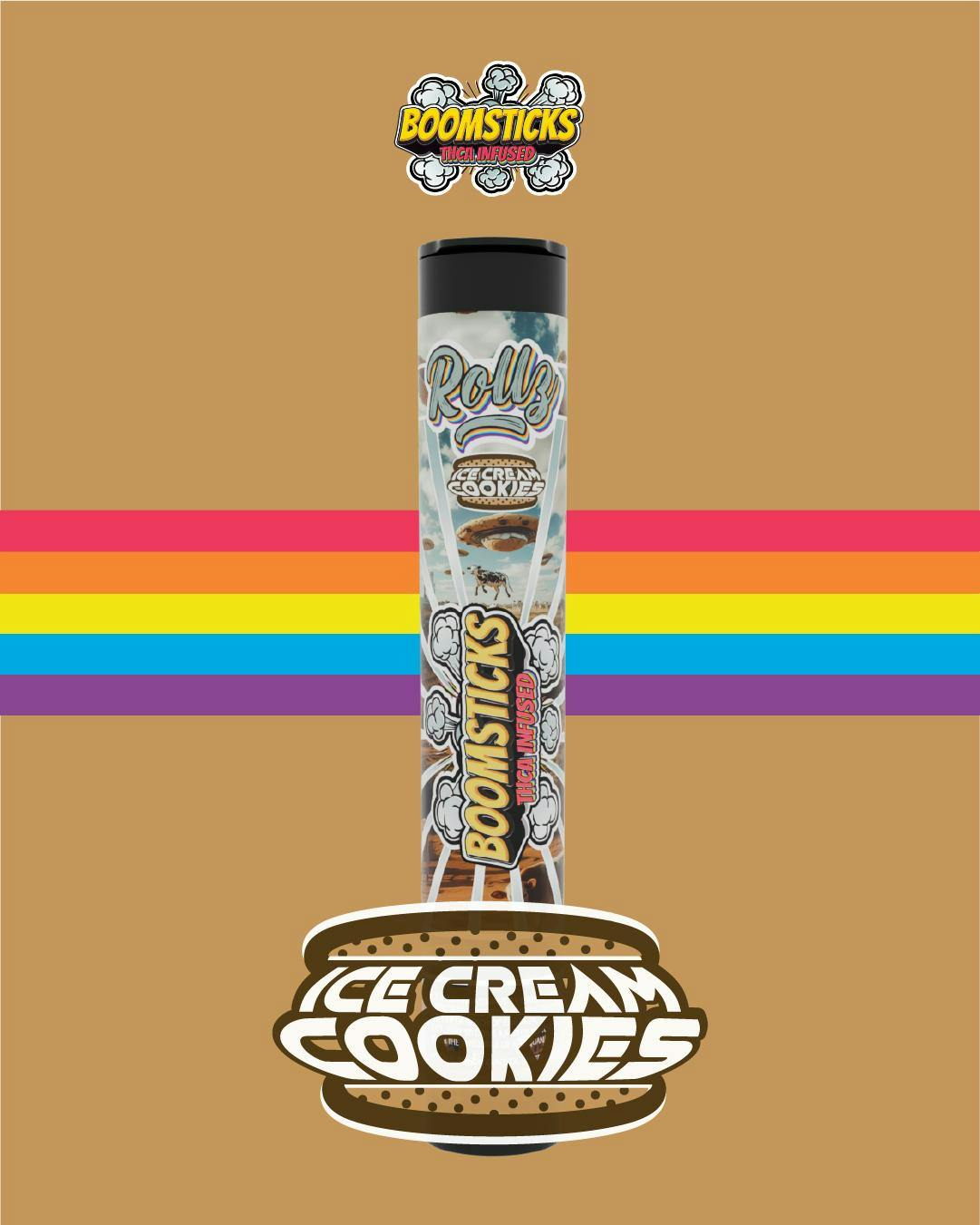 ROLLZ BOOMSTICKS Ice Cream Cookies | THCA Infused Pre-Roll - 1g