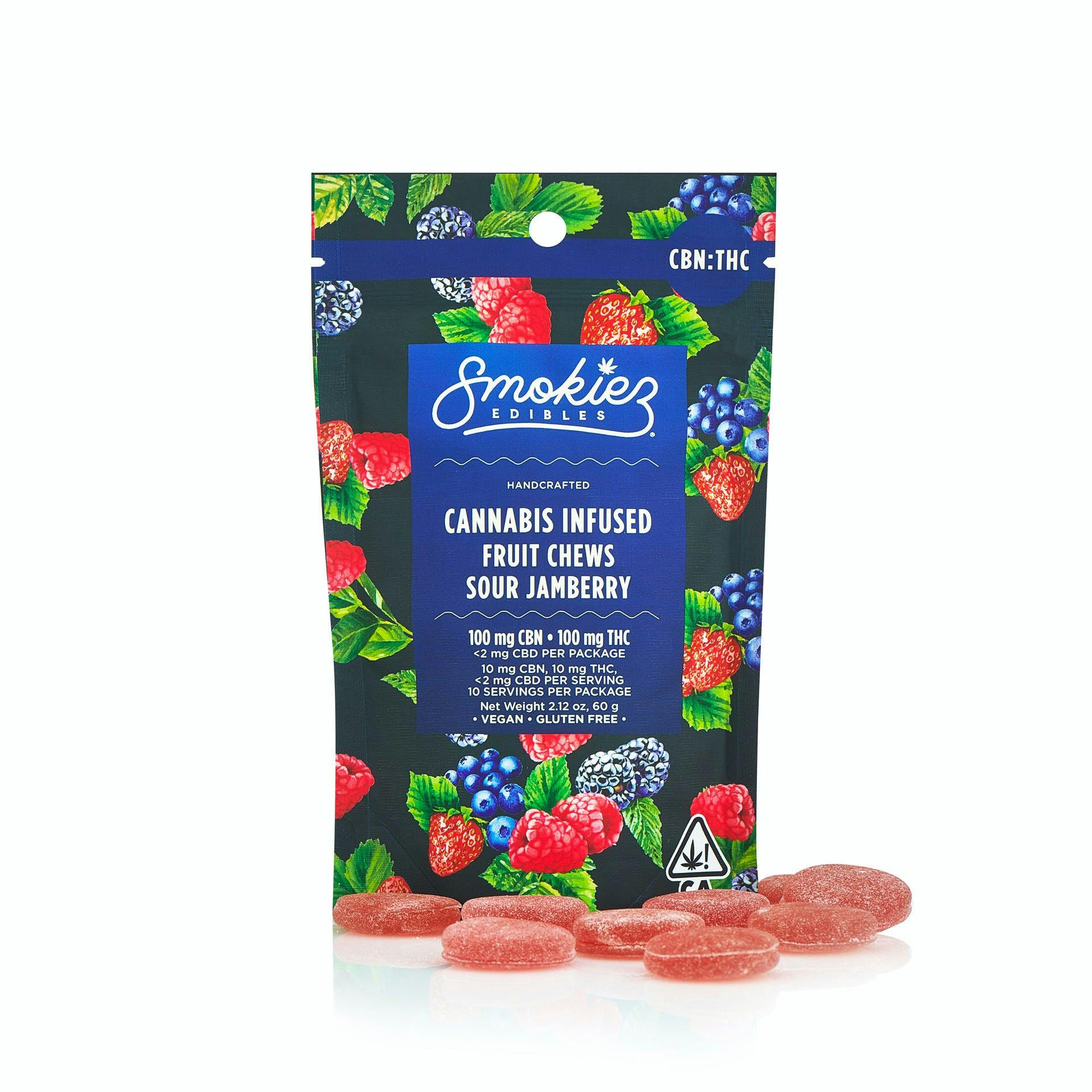 【ミミ】Lychee Berry＋ Sesame Bean2点セット 1:1 CBN/THC JAMBERRY GUMMIES 100MG | INDICA | SMOKIEZ