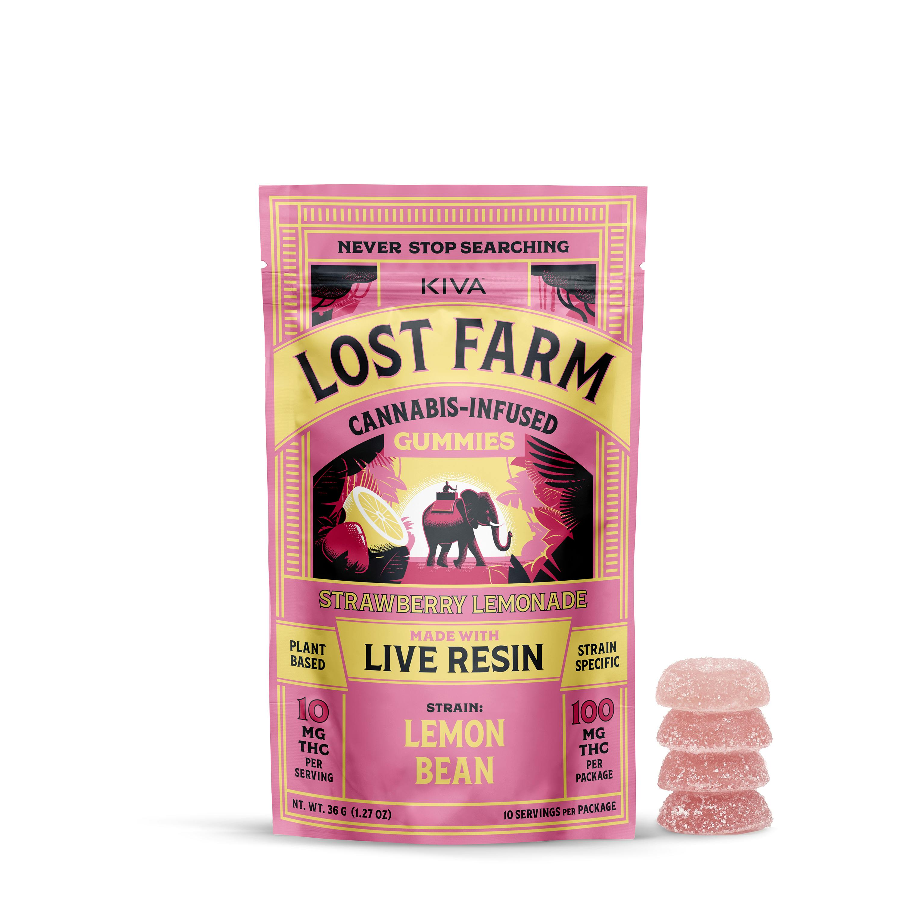 Lost Farm Strawberry Lemonade Live Resin Gummies 10pk 100mg