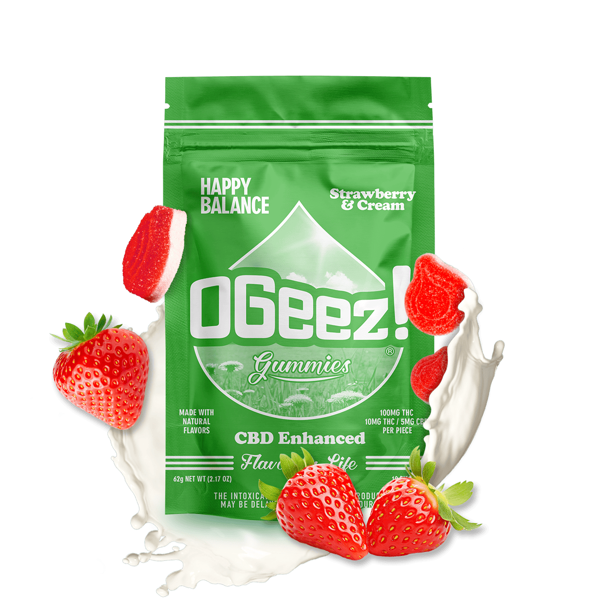 STRAWBERRIES AND CREAM 100MG 1:1 CBD | GUMMY