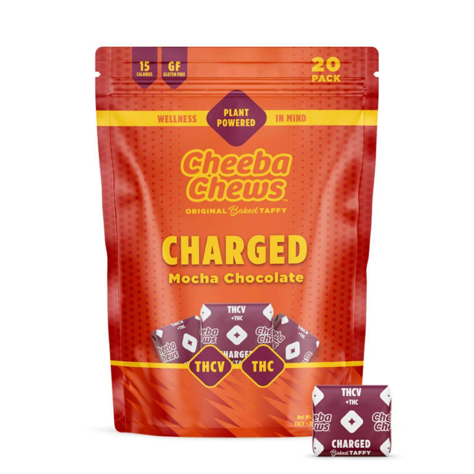 Mocha Chocolate Charged 2:1 THC : THCV Taffy - 100 Mg - 20 Pack GUMMY