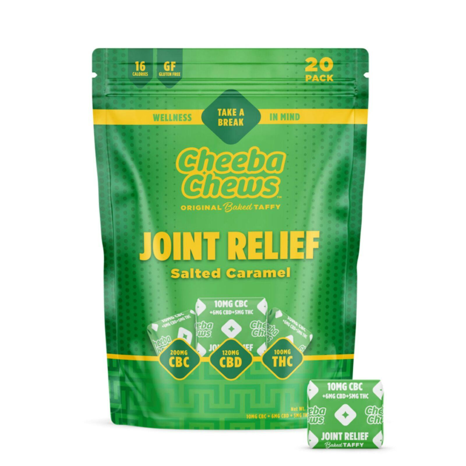 Joint Relief Salted Caramel 1:1:2 THC:CBD:CBC Taffy - 100 Mg - 20 Pack | GUMMY