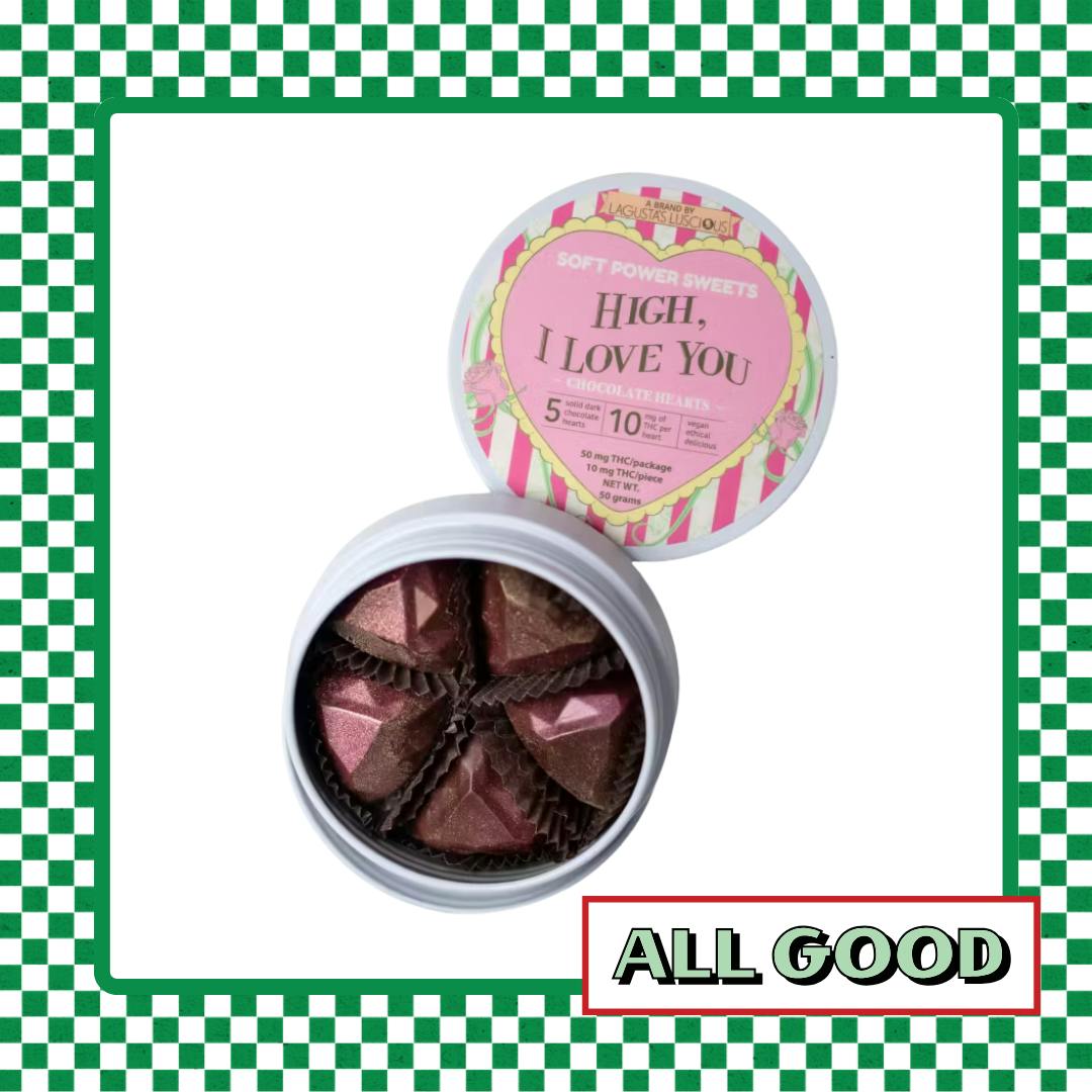 SPS | High, I Love You | Hand Painted Heart Chocolates | 50mg