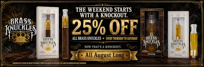 BRASS KNUCKLES:25%OFF ALL PRODUCTS EVERY THURS-SAT