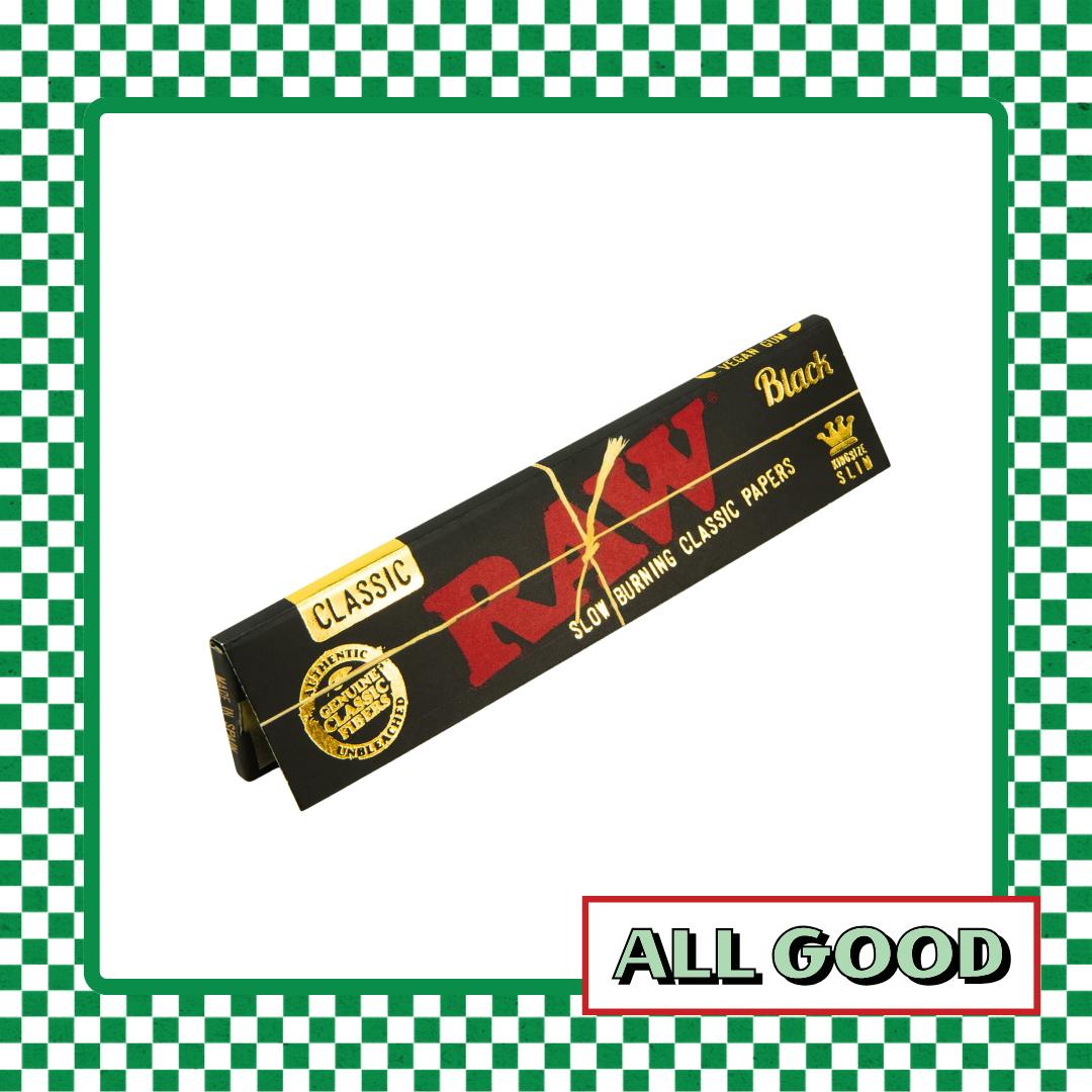 Raw | Black Classic Rolling Papers | King Slim