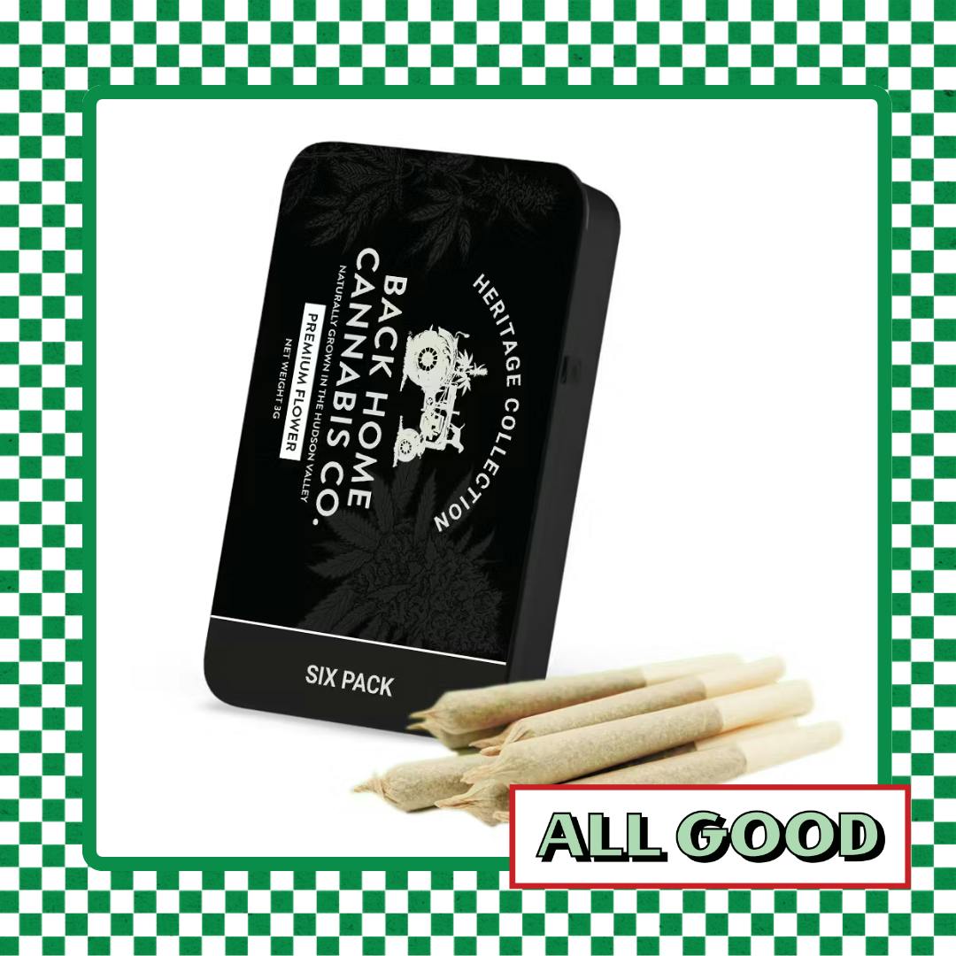 Back Home | White Widow | 6 Pack Prerolls | 3g | Hybrid