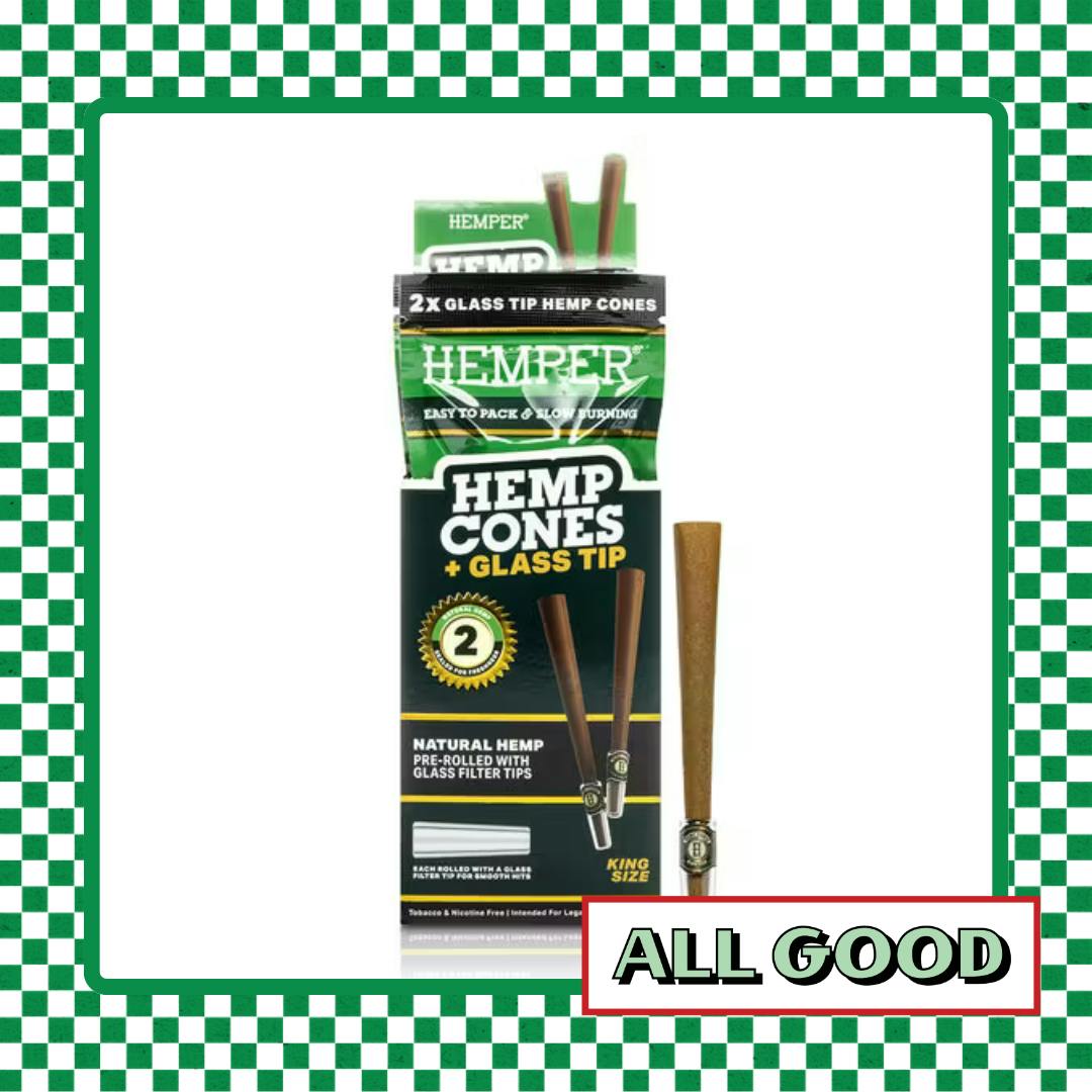 Hemper | Hemp King Cones w/ Glass Tip | 2pk