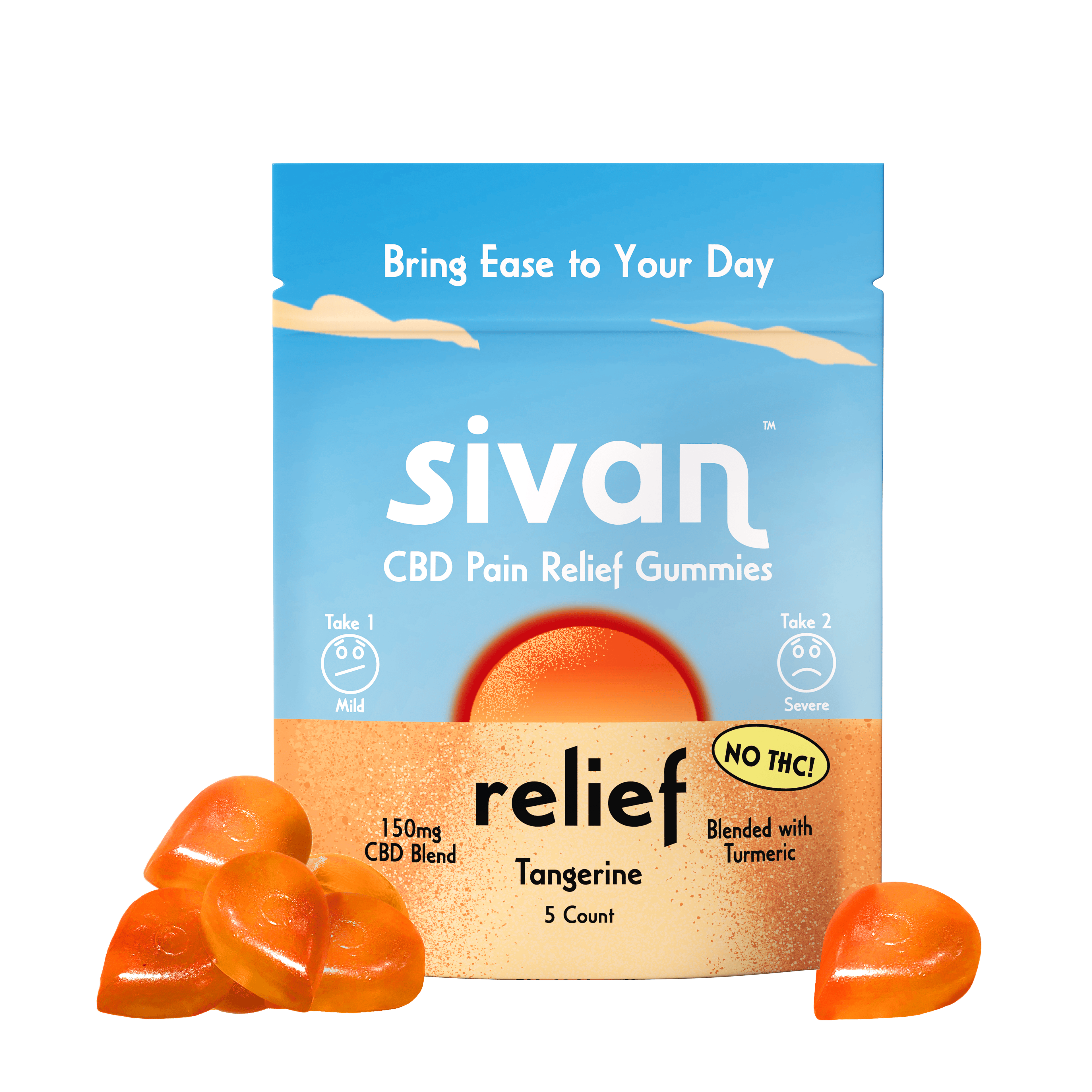 CBD 5ct Relief Gummy Mylar Bag NO THC - 125mg | CBD | SIVAN