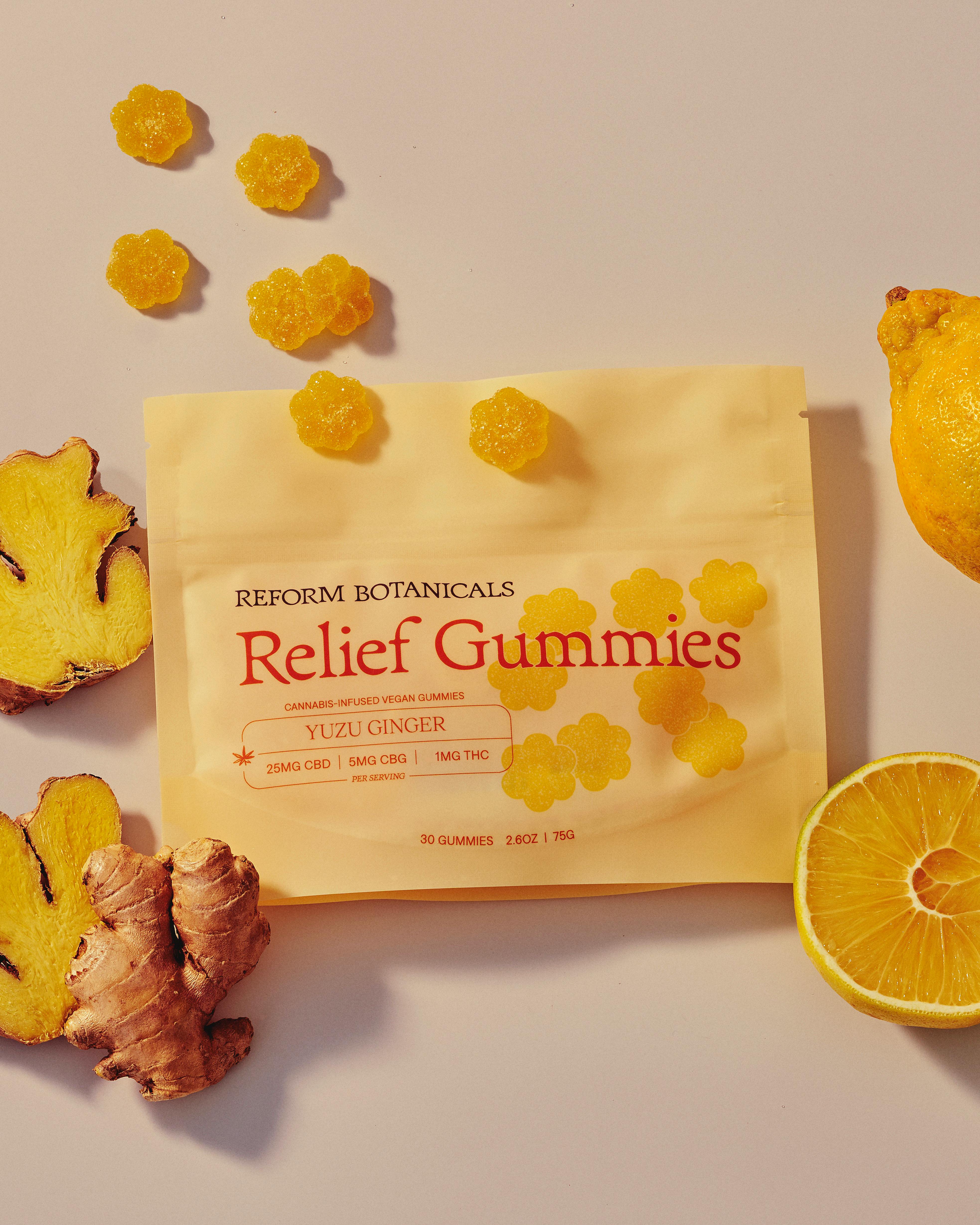Reform Botanical | CBD Gummies | Relief Yuzu Ginger | 25mg