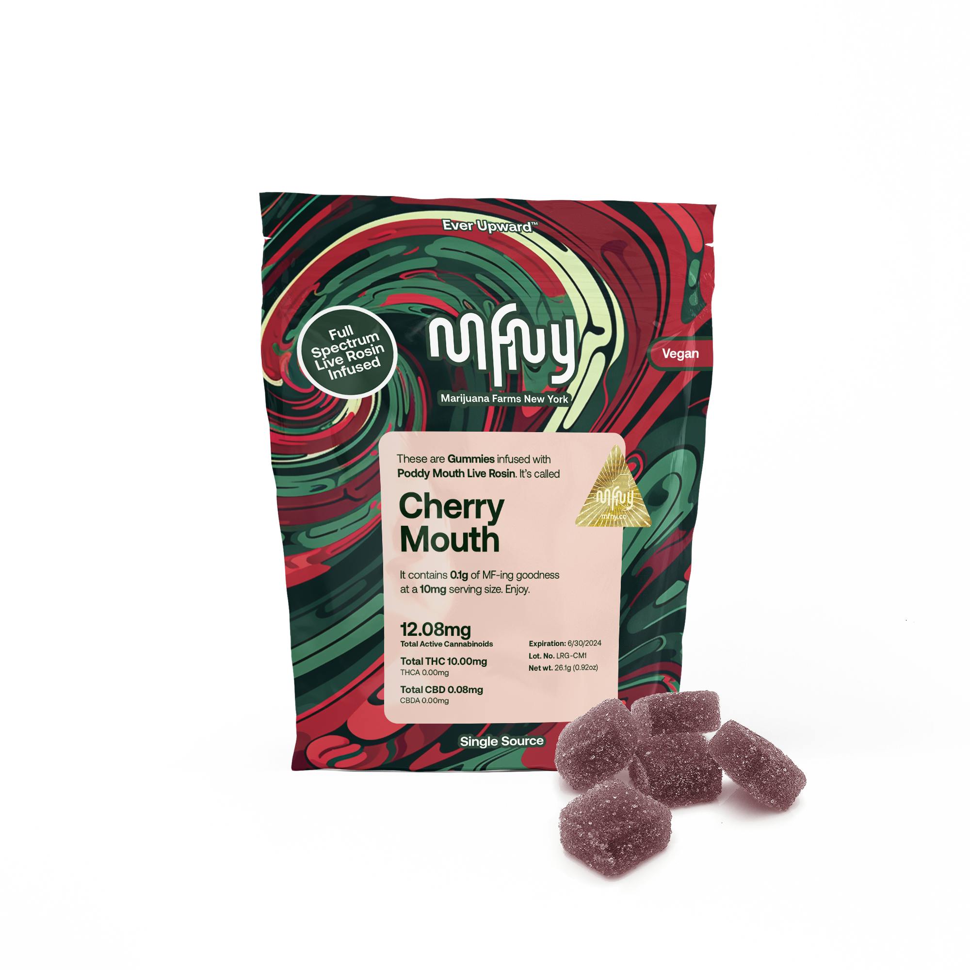 MFNY | Cherry x PoddyMouth | Live Rosin Gummy 10PK 100mg