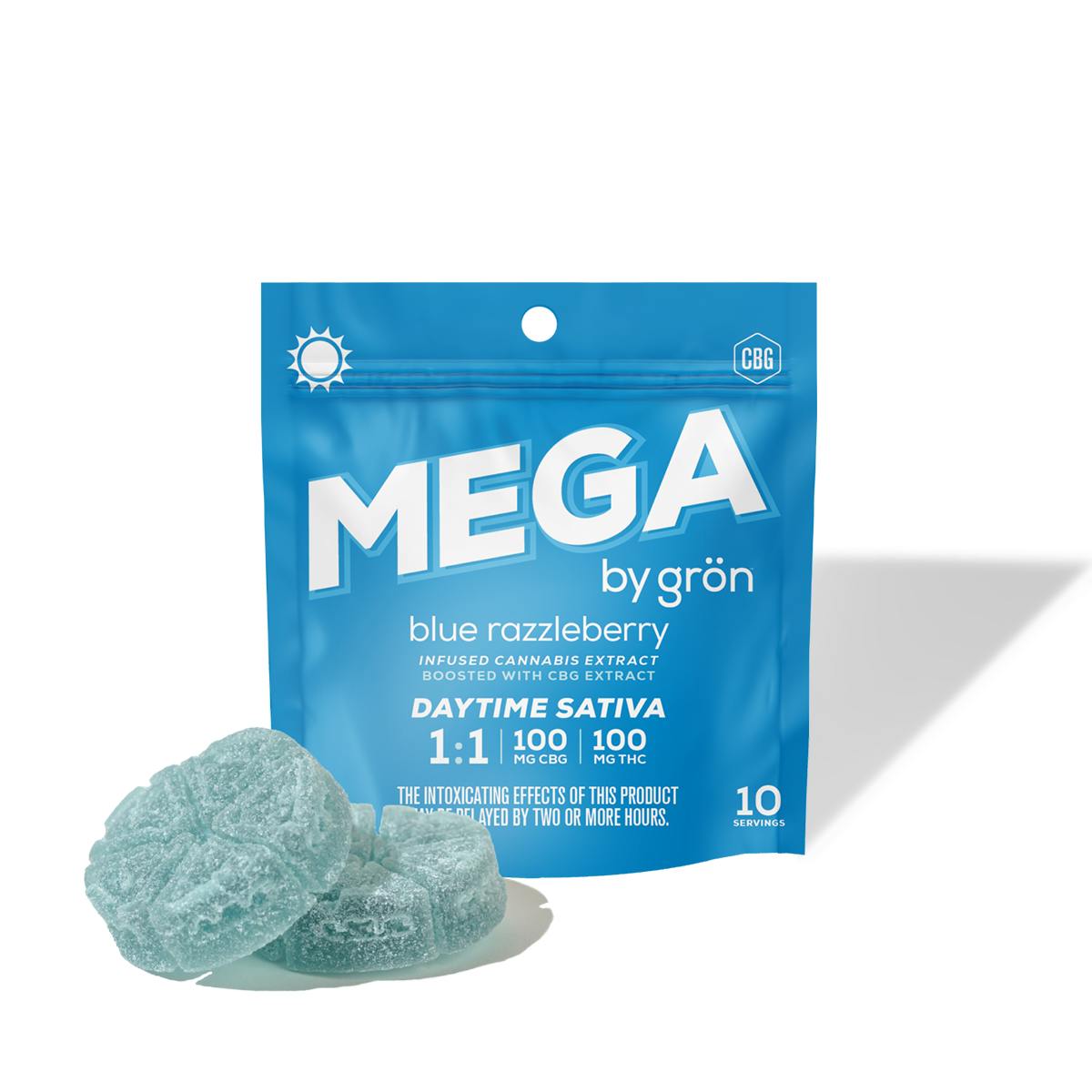 Blue Razzleberry Mega Pearls | THC:CBG 1:1 | 1pk | 100mg