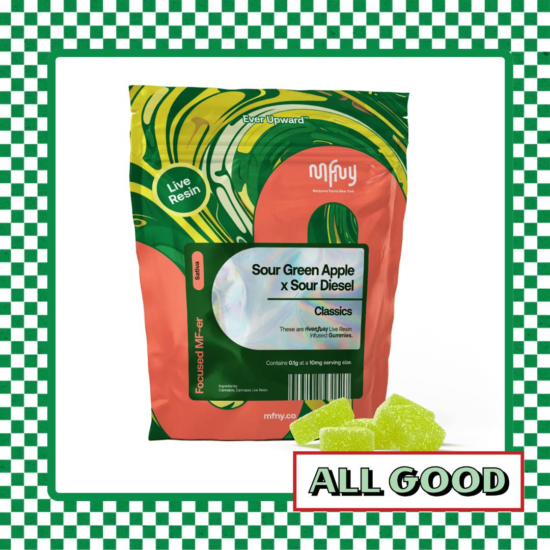 MFNY | Sour Green Apple x Sour Diesel | Resin Gummies | 100mg