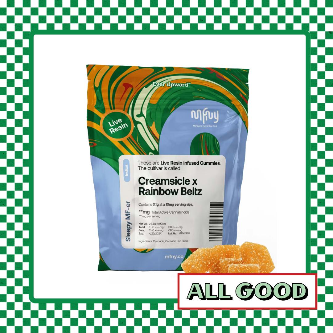 MFNY | Creamisicle x Rainbow Beltz | Live Resin Gummies | Indica | 100mg