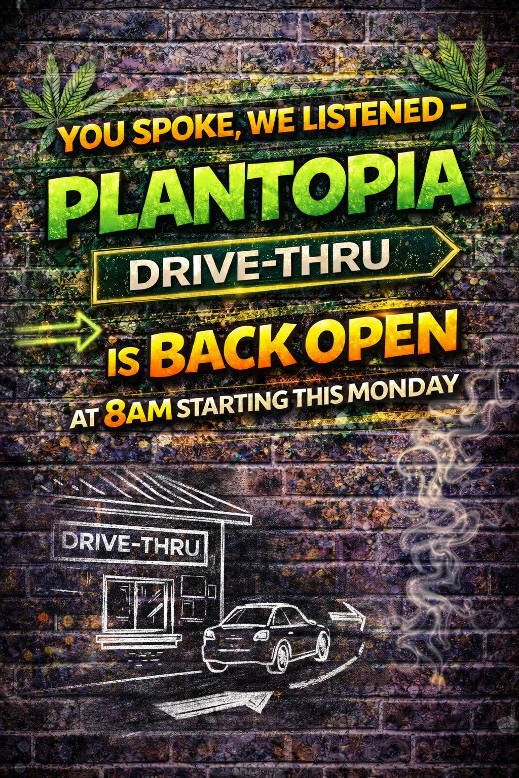 Drive-Thru Opening Time Change