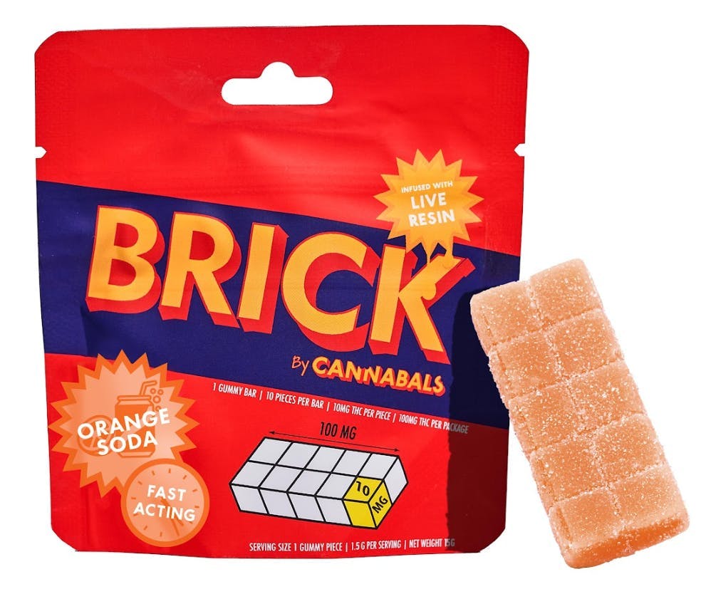 Cannabals – Gummy Brick – Orange Soda – 100mg THC